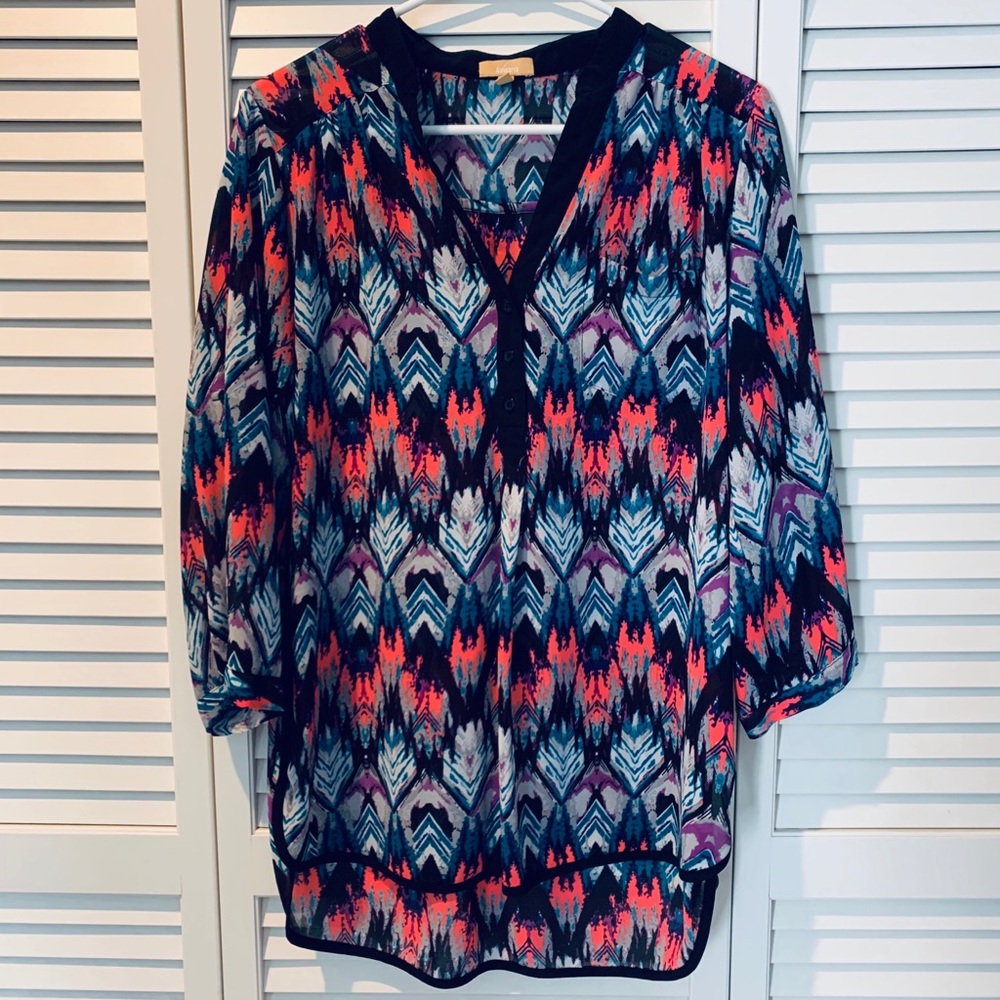 Takara neon chevron blouse